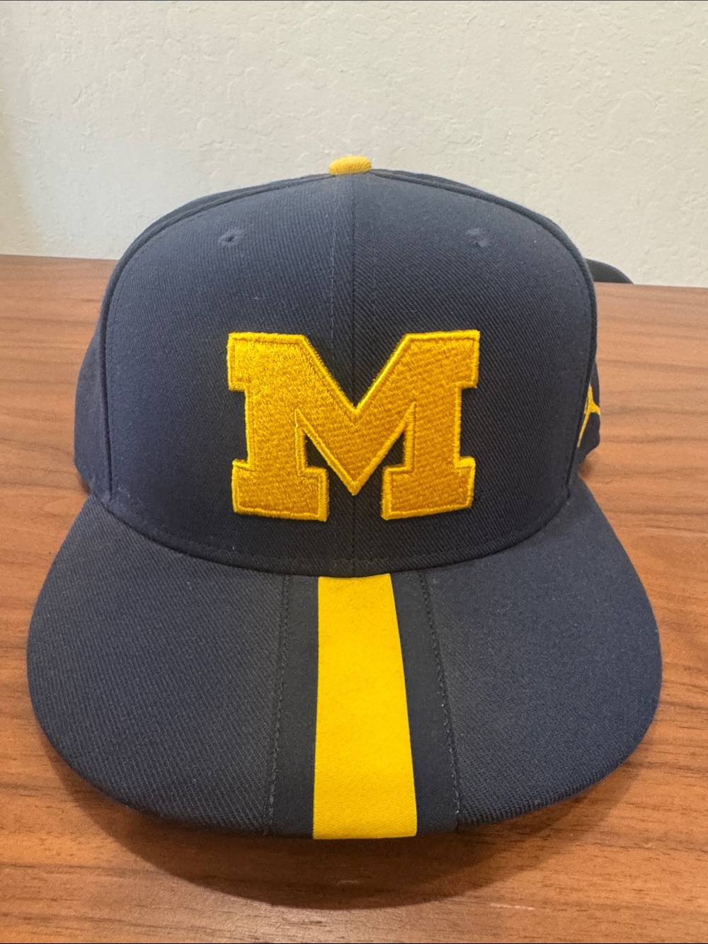 Jordan Navy and Yellow M Embroidered Snapback